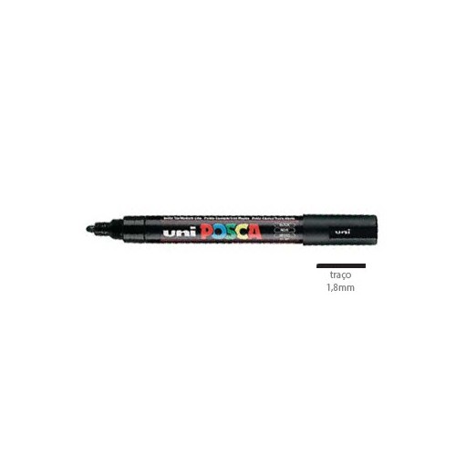Marcador Uniball Posca PC5M 1,8mm Preto