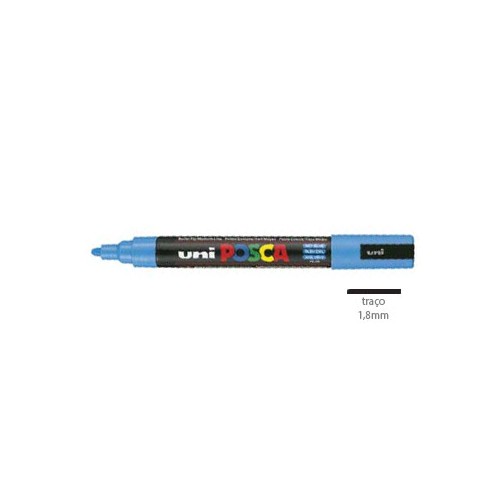 Marcador Uniball Posca PC5M 1,8mm Azul Céu