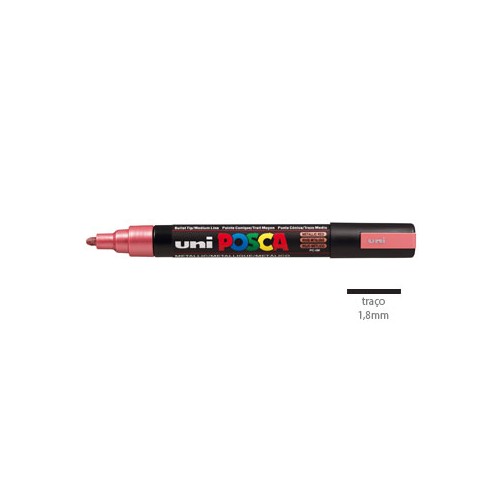Marcador Uniball Posca PC5M 1,8mm Vermelho Metalico 1un.