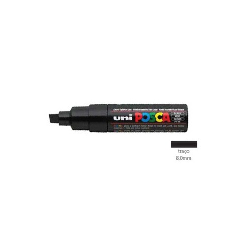 Marcador Uniball Posca PC8K 8,0mm Preto