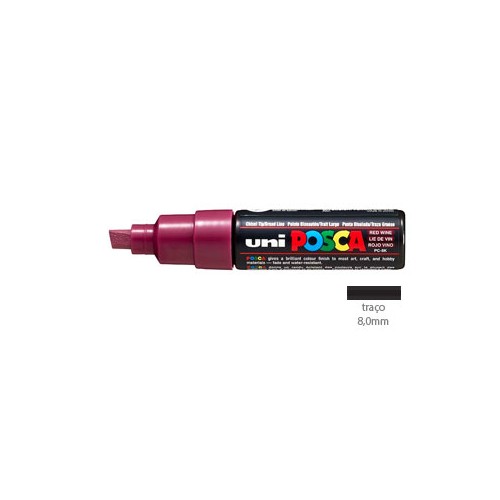 Marcador Uniball Posca PC-8K 8,0mm Vinho Tinto