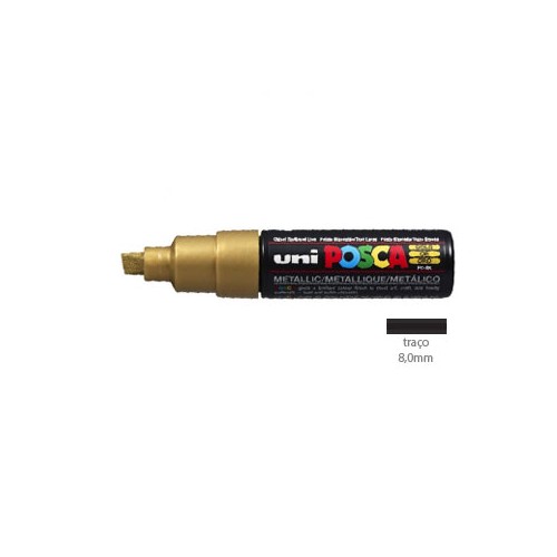Marcador Uniball Posca PC8K 8,0mm Ouro