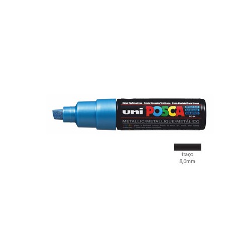 Marcador Uniball Posca PC-8K 8,0mm Azul Metalico