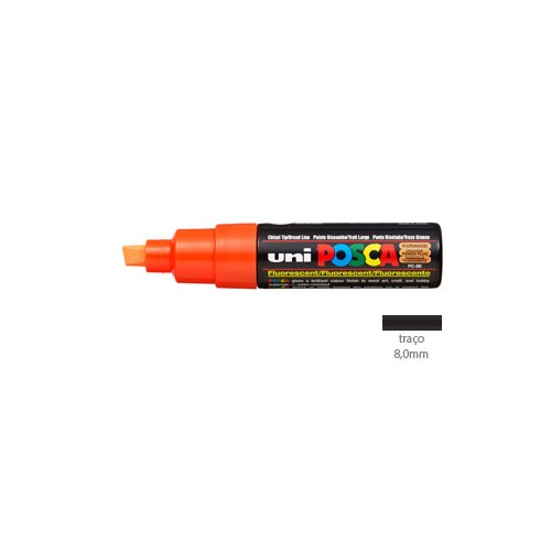 Marcador Uniball Posca PC8K 8,0mm Laranja Fluorescente