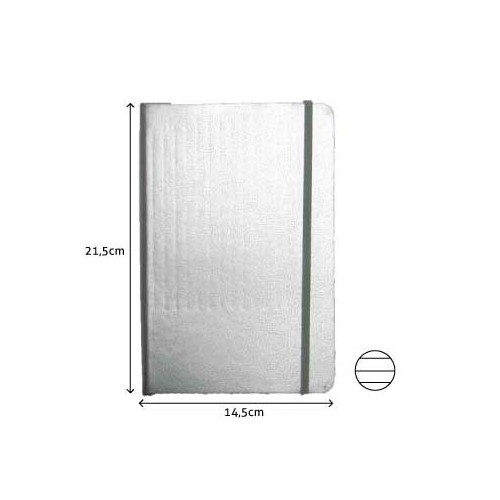Bloco Notas Pautado 21,5x14,5cm Semi Pele Cinza 116 Folhas