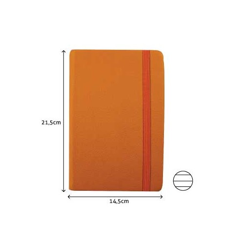 Bloco Notas Pautado 21,5x14,5cm Semi Pele Amarelo 116 Folhas