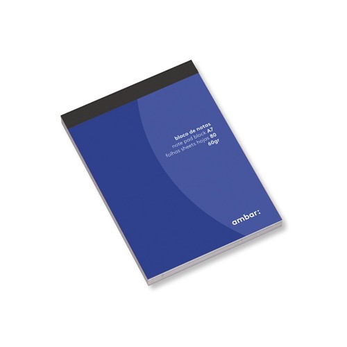 Bloco Notas Ambar A7 80 Folhas Liso - 10 unidades