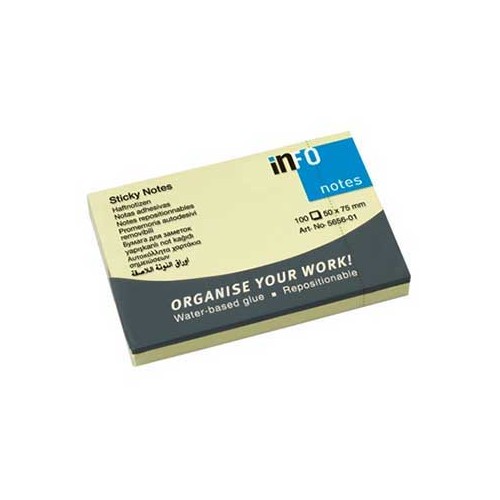 Bloco Notas Aderentes 50x75mm Amarelo 100 Folhas - 12 Packs
