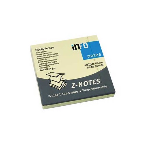 Bloco Adesivo Zig-Zag 75x75mm Amarelo 100Folhas - 12 unidades