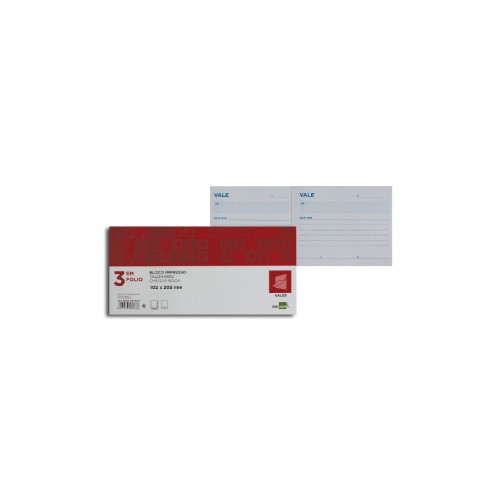 Blocos Impressos-Vale de Caixa - 205x112mm - 10 unidades