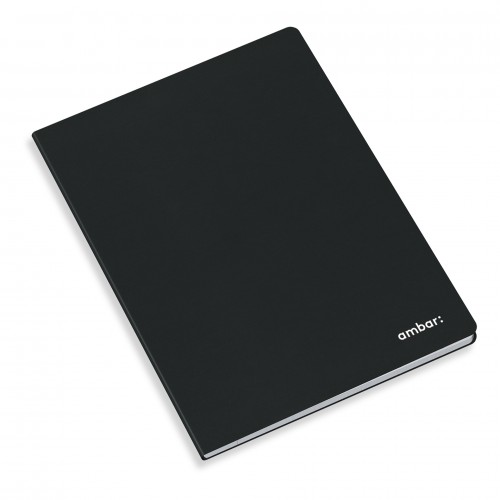 Caderno Agrafado Capa Preta Ambar A4 Pautado 80Fls - 2 unidades