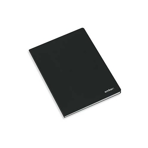 Caderno Agrafado Capa Preta Ambar A4 Quadriculado 80Fls - 2 unidades