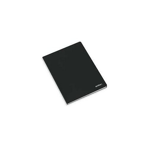 Caderno Agrafado Capa Preta Ambar A5 Quadriculado 80Fls - 2 unidades