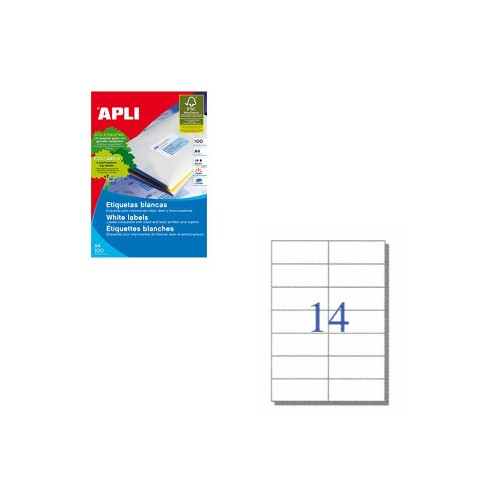 Etiquetas 105x42,4 Apli 100 Folhas A4 1400un
