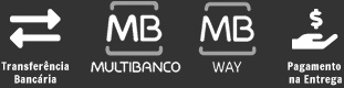 Transferência bancária, Multibanco, MBWay e Pagamento na entrega
